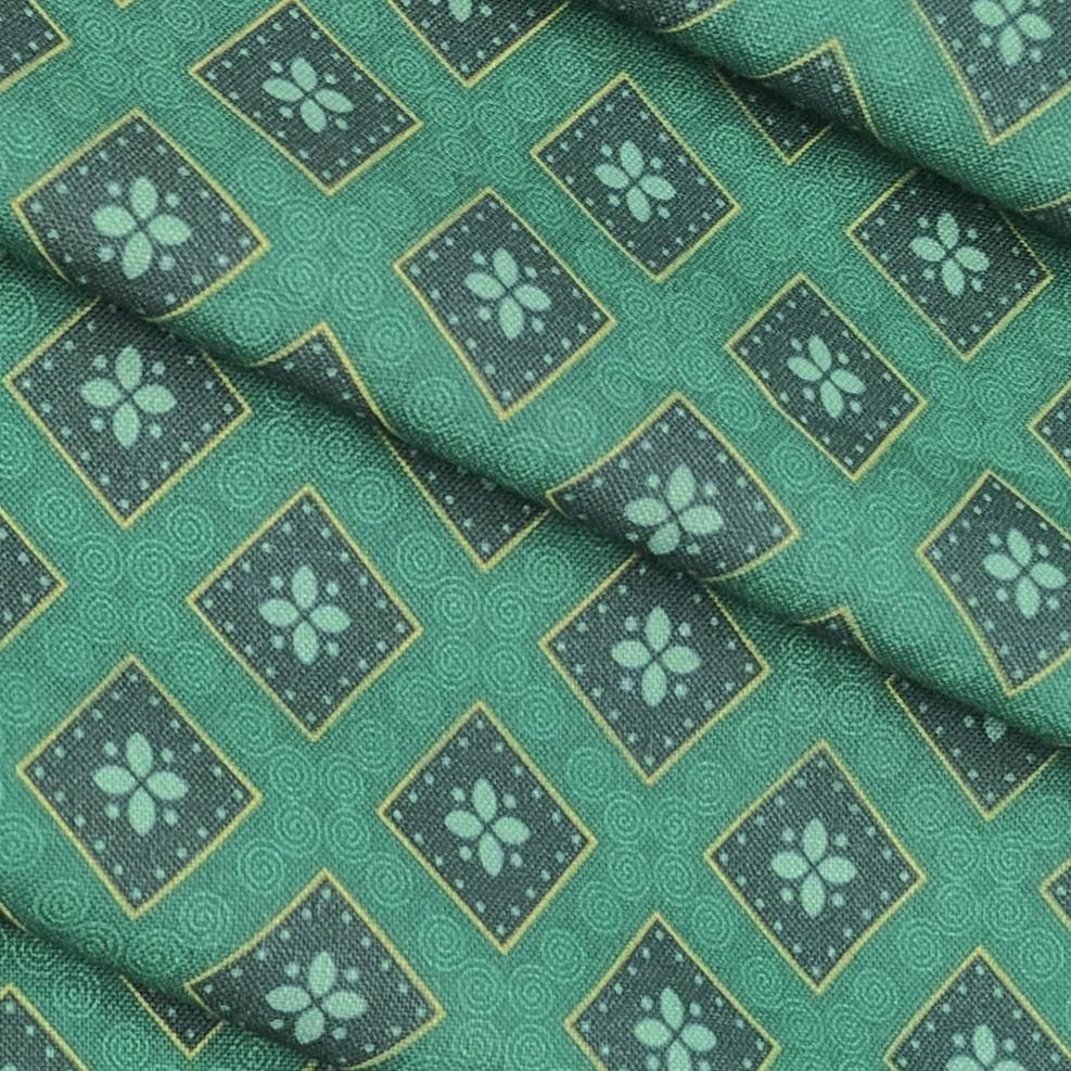 Shirt Fabric ManTire Polyester Viscose Digital Printed Color Bottle Green